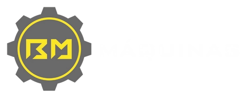 Logotipo BM Máquinas horizontal branco
